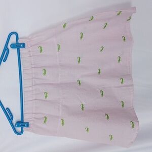Lolly Wolly Doodle Ladies Skirt size L, seersucker,  pink, gators